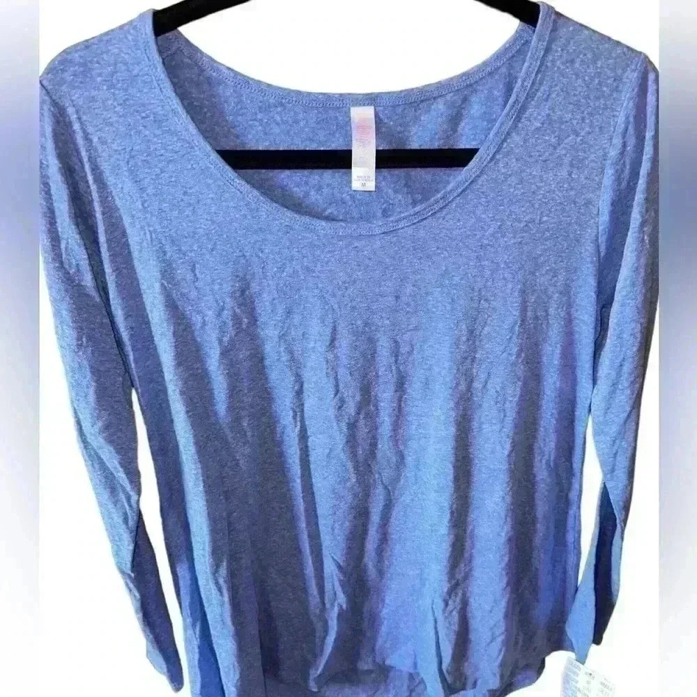 Beautiful medium heather blue long sleeve Lynnae t shirt. NWT. Soft cotton feel!